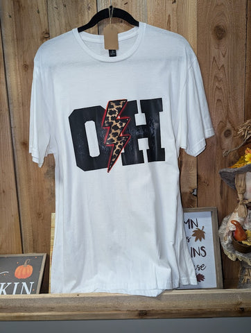 Short Sleeve, Unisex OH with Leopard Bolt- Different colors