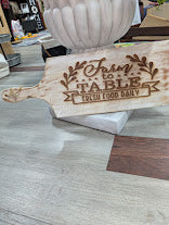 Farm to Table engraved cutting board- 22inchesx8.5