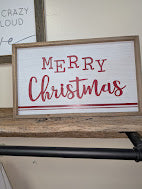 Merry Christmas Distressed Wooden Frame Sign