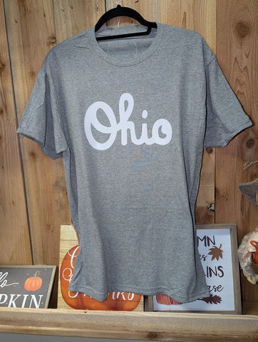 OH Short Sleeve Tee- Athletic Grey/Off white ink