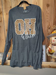 Leopard Ohio On A Long Sleeve Heather Charcoal