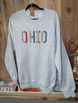 Size large, BOHO Ohio Crewneck in Ash