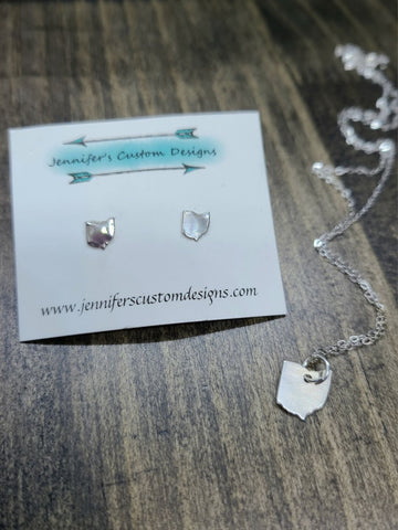 Mini Ohio Sterling Silver necklaces and Earrings