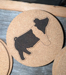 Pig outline Cork Coaster