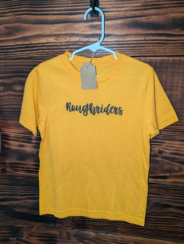 Youth XS 4/5, Roughriders - gold Short Sleeve