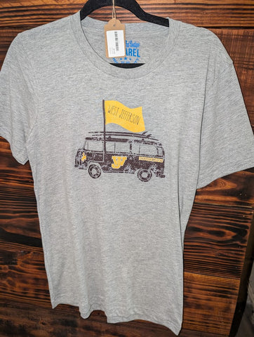 Size Small, Unisex, Roughriders bus, Grey