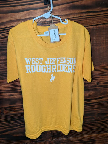 Youth Small, Roughriders - gold Short Sleeve