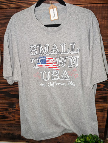 Size Xlarge- Unisex Short Sleeve- Grey- Small town USA