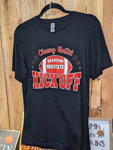 Size Small, Unisex Short Sleeve, Black Ohio Kick off