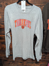 Size large, Unisex, Long Sleeve Thankful Turkey Sport Grey