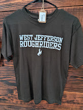 Youth Large, West Jefferson Roughriders - Brown Short Sleeve