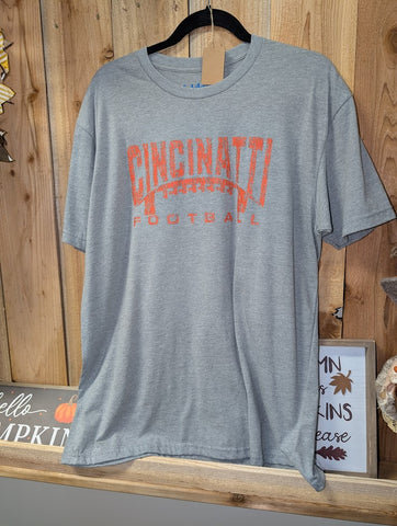 Size Xlarge, Grey, Unisex Short Sleeve, Cincinnati Football