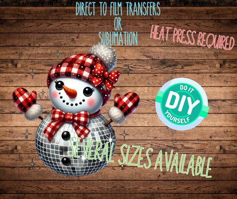 DTF Or Sublimation Print- Disco Snowman