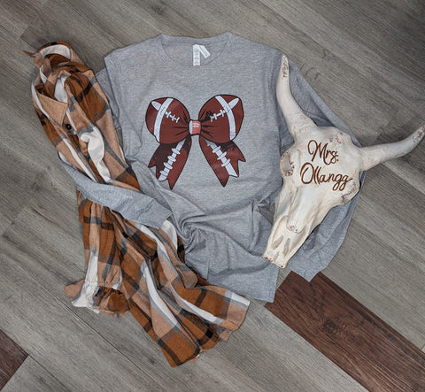 Long Sleeve Football Bow Shirt