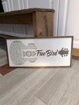 Free Bird laser engraved guitar framed sign (minor cosmetic damage)