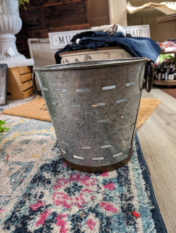 Olive Bucket with handles- 10 inches tall