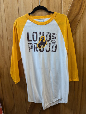 Size Large, Unisex Baseball sleeve Loud and Proud