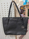 MK Jet Set leather tote-Black letter