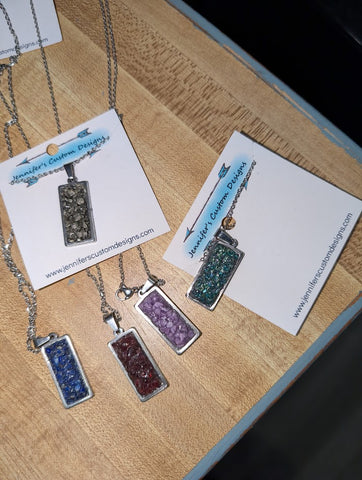 Chip stone Rectangle necklaces