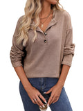 Loose Casual Pit Stripe Long Sleeved Button Top