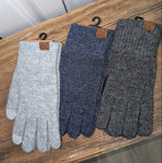 Heather Knit Plain Smart Touch Gloves